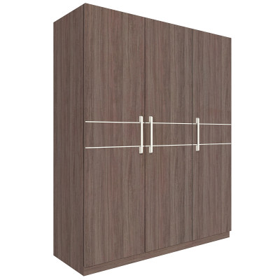 Tủ quần áo gỗ MDF Tundo 3 cánh màu óc chó 160 x 55 x 200cm
