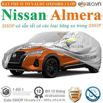 Bạt che phủ xe ô tô Nissan Almera 3 lớp cao cấp
