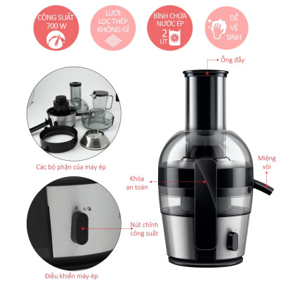 Máy Ép Trái Cây Philips HR1863/20 - Hàng Chính Hãng