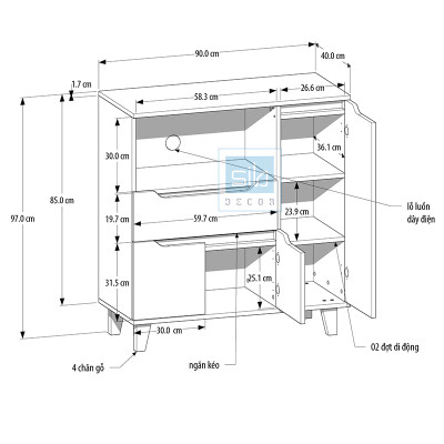 Tủ Bếp Gỗ Đa Năng, Hiện Đại Thương Hiệu SIB Decor KG22
