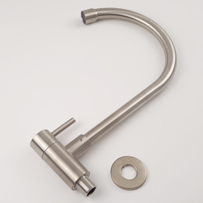 Vòi rửa chén lạnh âm tường Inox SUS 304 Eurolife EL-RC08 (Trắng vàng)