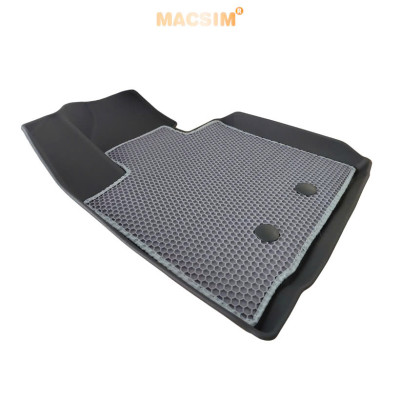 Thảm 2 lớp (sd3) dạng lưới lục giác Kia Sorento 2014-2020 (ghi) bề mặt cao su siêu sạch nhãn hiệu Macsim