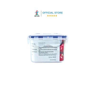 [TẶNG KHAY RÁO NƯỚC] Hộp Đựng Thực Phẩm VIETSON 1300ml Nắp Khóa 4 Cạnh Kín Hơi