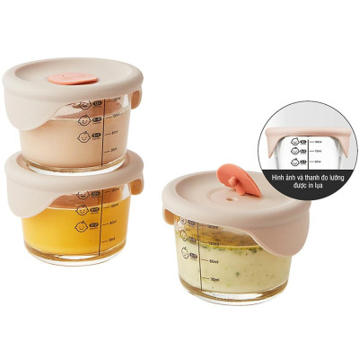 Bộ 3 hộp thủy tinh đựng thức ăn dặm cho bé Lock&Lock 230ml x 3 hộp LLG508S3 - Hàng chính hãng, có vạch chia - Hapos