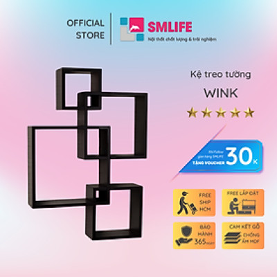 Kệ gỗ trang trí trưng bày hiện đại SMLIFE Wink