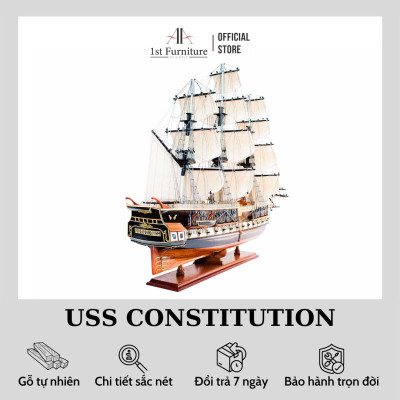 Mô hình Thuyền Cổ USS CONSTITUTION cao cấp, mô hình gỗ tự nhiên, lắp ráp sẵn, quà tặng sang trọng 1st FURNITURE