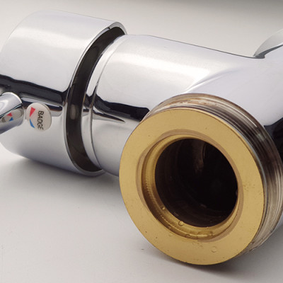 Vòi rửa chén nóng lạnh cần lò xo Đồng mạ Chrome Eurolife EL-KM03 (Trắng bạc)