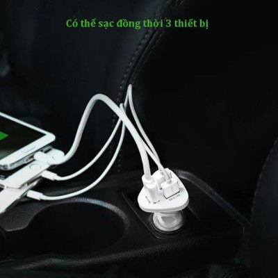 Ugreen UG40285CD124TK 29W màu Trắng Bộ sạc ô tô 3 cổng USB - HÀNG CHÍNH HÃNG