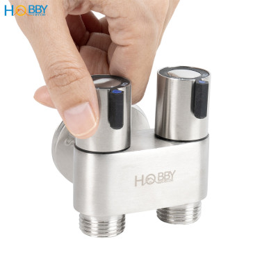 Van chia nước 2 đầu cho bồn cầu và vòi xịt inox 304 Hobby home decor VIN5