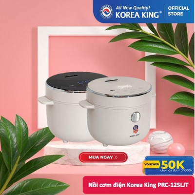 PRC-12SLJT_B Nồi cơm điện Korea King (có chức năng tách đường, dung tích 1.2L, công suất 400 W, mặt kính đen)-Hàng chính hãng