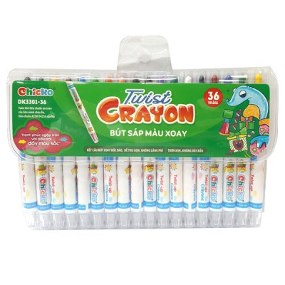 Bút Sáp Màu Xoay - 36 Màu DK 3301-36 (Túi Nhựa PVC)
