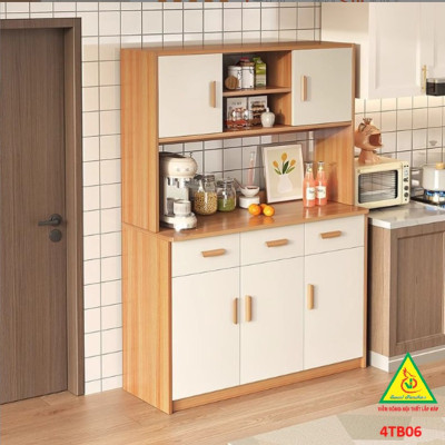 Tủ bếp gia đình gỗ MDF phong cách hiện đại 4TB06 - Nội thất lắp ráp Viendong Adv