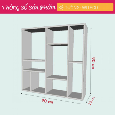 Kệ sách treo tường gỗ công nghiệp hiện đại SMLIFE Witecore