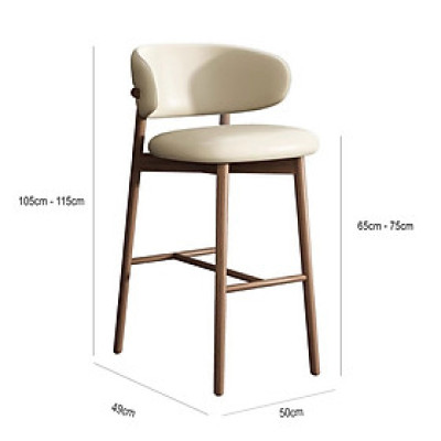 Ghế bar gỗ bọc nệm pvc CB LEO-75P Nội thất Capta Ghế quầy đảo bếp gỗ ash hiện đại cao 75cm nệm pvc cao cấp tại tp hcm