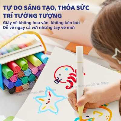 Giấy vẽ A4, tập giấy vẽ màu nước cứng dày Mideer Doodle Drawing Book