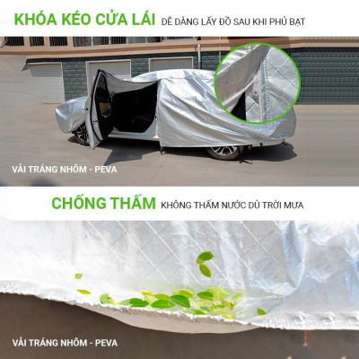 Bạt phủ xe ô tô 5 chỗ Hyundai Avante, Bạt trùm xe Avante cao cấp 3 lớp dày dặn chống nắng mưa, chống xước