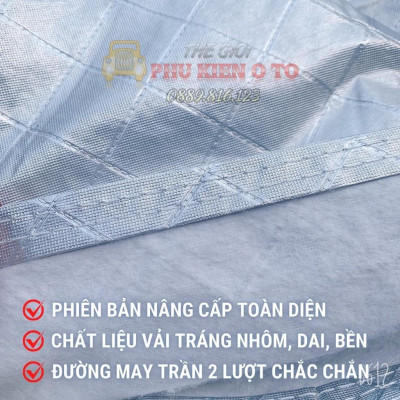 Bạt Phủ Xe Ô Tô Kia Morning, Soluto, Cerato, Seltos, K3, Rondo, Optima, Sorento, Sedona, Chất Liệu Bạt Tráng Nhôm 3 lớp