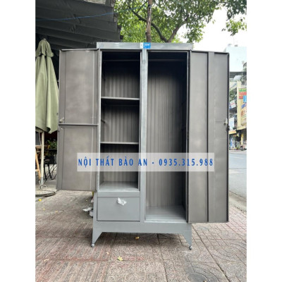 Tủ sắt quần áo giá rẻ ngang 0.9m cao 1m8