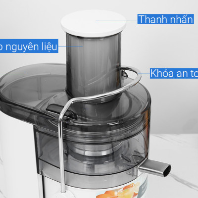 Máy ép trái cây Panasonic MJ-CB100WRA- Ép nhanh, nghiền kiệt với mâm xay 100% kim loại - Cs 1000W - Hàng chính hãng