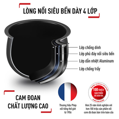 Nồi cơm điện tử Tefal EasyRice Max 1.8 lít RK737868 - Hàng chính hãng