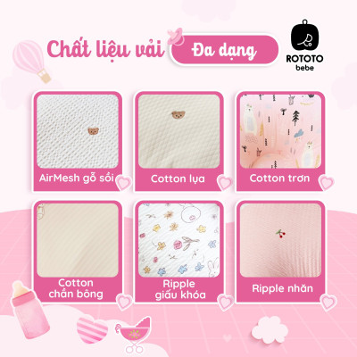 Gối chống trào ngược Rototo bebe nhập khẩu chất liệu cotton mềm mại khắc phục tình trạng trào ngược sơ sinh