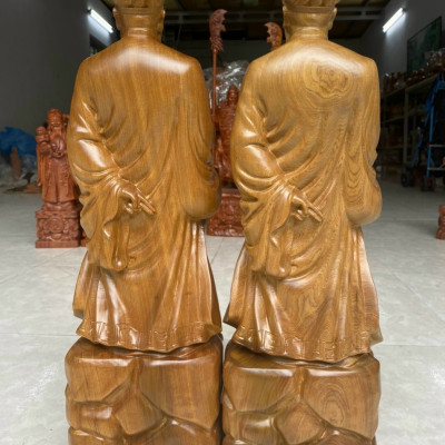 Tượng gia cát khổng minh bằng gỗ bách xanh kt 50×16×13cm