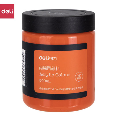 Màu Acrylic 300ml cao cấp dạng hũ Deli - Tô đất sét, đất nặn tự khô, vẽ vải, giày, đa chất liệu, tươi sáng, nhanh khô - Nhiều màu sắc - 73875