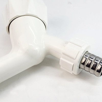 Bộ 3 vòi hồ tay núm tròn nhựa PP trắng, thân ngắn, ren 21-27mm Eurolife EL-HN05 (Trắng) (3 cái)