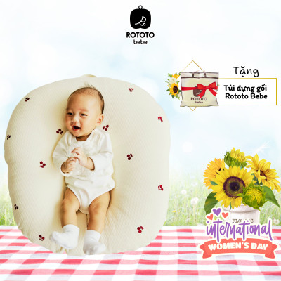 Gối chống trào ngược Rototo bebe nhập khẩu chất liệu cotton mềm mại khắc phục tình trạng trào ngược sơ sinh