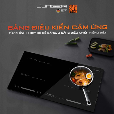 Bếp từ đôi Junger MK-22 4000W Tích hợp khóa phím an toàn Hàng Chính Hãng Bảo Hành 36 Tháng