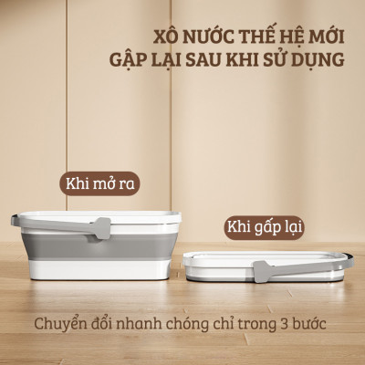 Xô Nhựa Cao Cấp Gấp Gọn Đa Năng Damas, Xô Nước Lau Nhà Vệ Sinh Nhà Cửa  - Chất Liệu Nhựa PP An Toàn Cho Người Tiêu Dùng - Dung Tích 12L Phù Hợp Với Nhiều Nhu Cầu Sử Dụng: Rửa Xe, Câu Cá, Để Đồ Đạc,...Thiết Kế Kèm Quai Xách Tay Thuận Tiện Di Chuyển