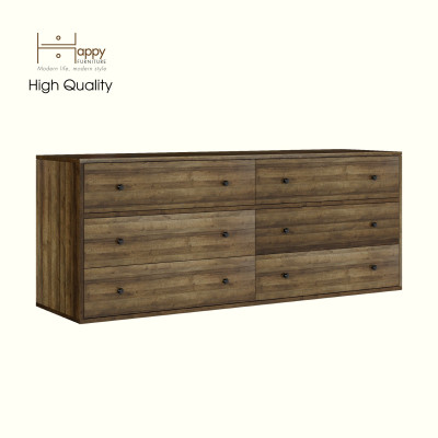 HAPPY FURNITURE , ZACY - Tủ lưu trữ 6 ngăn kéo , THK_209 , 160cm x 45cm x 63cm DxRxC, Sản phẩm phổ thông