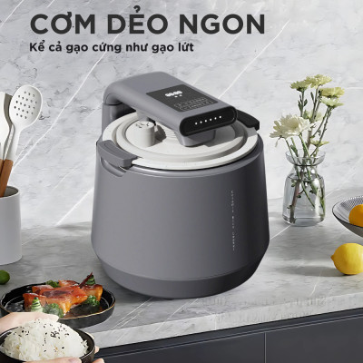 Nồi Cơm Điện Áp Suất Lòng Sứ Dưỡng Sinh Mishio MK396 dung tích 0.8L cho 1-2 người – Bí Quyết Cho Cơm Gạo Lứt - Hàng chính hãng