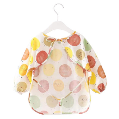 Yếm máng dài tay Cotton chống thấm nước cho bé tập ăn, tập vẽ Mastela