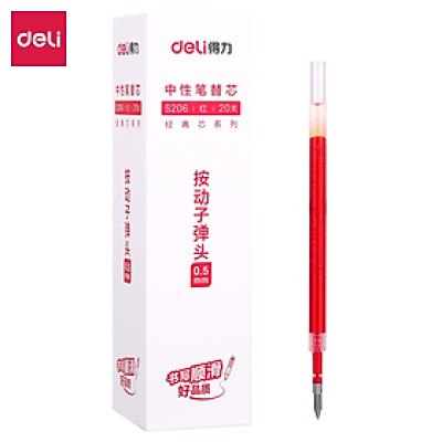 Bút Bi Nước Bút Gel Mực Bấm Deli A575 Mực Đen Trơn Tru Ngòi 0.5mm