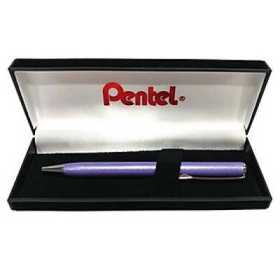 Bút Bi Kim Loại Nắp Vặn Pentel CC Thân Tím - Mực Xanh B811V-C