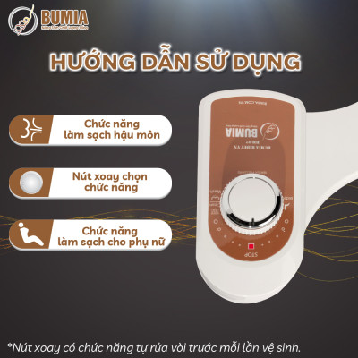 combo 2 vòi xịt vệ sinh thông minh gắn bồn cầu bumia bidet Bm-02, 2 vòi xịt vệ sinh hậu môn và vệ sinh phụ khoa cho phụ nữ, bảo hành chính hãng 3 năm.