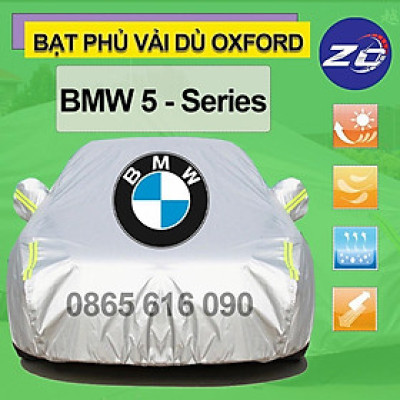 Bạt trùm xe ô tô BMW 5 Series vải dù oxford cao cấp, áo bạt phủ trùm che kín che nắng, mưa bảo vệ oto xe hơi