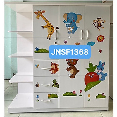 Tủ nhựa Đài Loan Juno Sofa Cao 1m25  Ngang 1m35 Dán decal xịn xò 