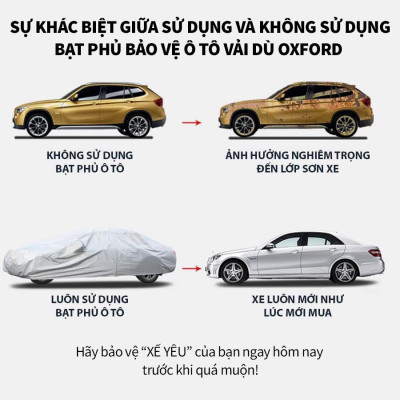 Bạt phủ xe ô tô Toyota Corolla Cross 3 lớp thông minh, chất liệu vải dù oxford cao cấp, áo trùm bảo vệ che nắng, mưa