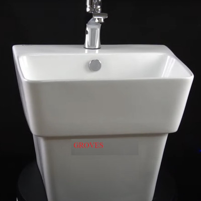 CHẬU LAVABO LIỀN CHÂN VUÔNG 