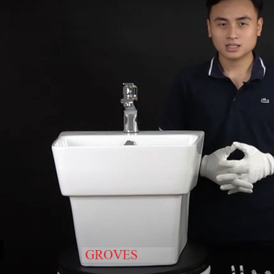 CHẬU LAVABO LIỀN CHÂN VUÔNG 