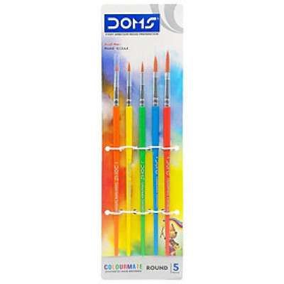 Bộ 5 Cây Cọ Vẽ Tổng Hợp Đầu Tròn - DOMS Colormate 8341