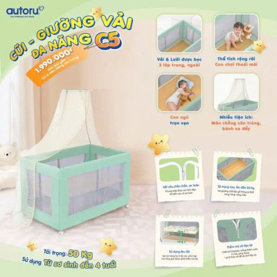 Giường Cũi vải đa năng Autoru C5 Hàng chính hãng
