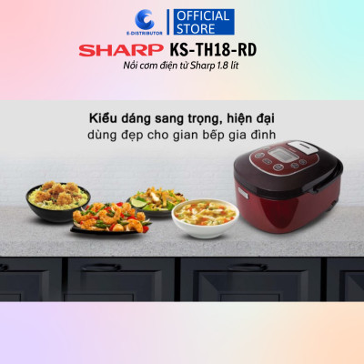 Nồi Cơm Điện Tử Sharp KS-TH18-GL/RD - Hàng chính hãng