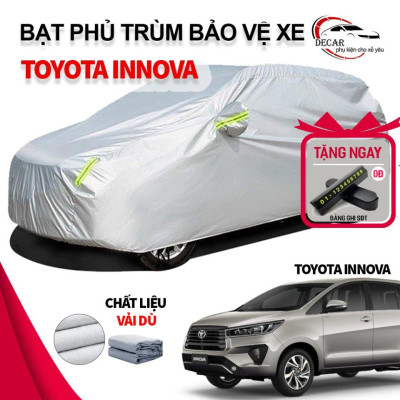 Bạt phủ xe ô tô 3 lớp thông minh, chất liệu vải dù oxford cao cấp, áo trùm bảo vệ xe 7 chỗ innova 