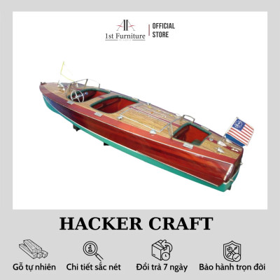 Mô hình cano HACKE.R CRAFT cao cấp, mô hình gỗ tự nhiên, làm quà tặng sang trọng 1st FURNITURE