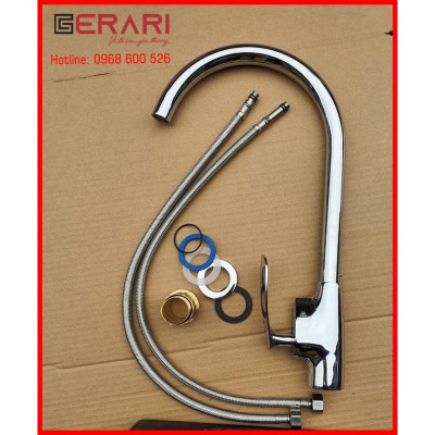 {CHÍNH HÃNG} Vòi đồng mạ crom bóng cao cấp, hai đường nước nóng lạnh mã DVU292 thương hiệu GERARI