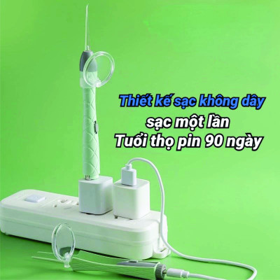 Bộ Dụng Cụ Lấy Ráy Tai Có Đèn Dạ Quang Cho Bé, Tặng kèm 4 đầu ngoáy tai, món vệ sinh tai mũi chuyên nghiệp ( LOẠI XỊN SẠC USB )
