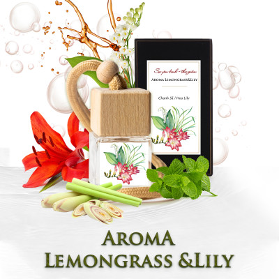 Aroma Lemongrass & Lily – Tinh dầu treo khuếch tán thiên nhiên Pháp 10ml
